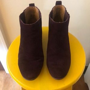 Maroon J. Crew Ankle Booties